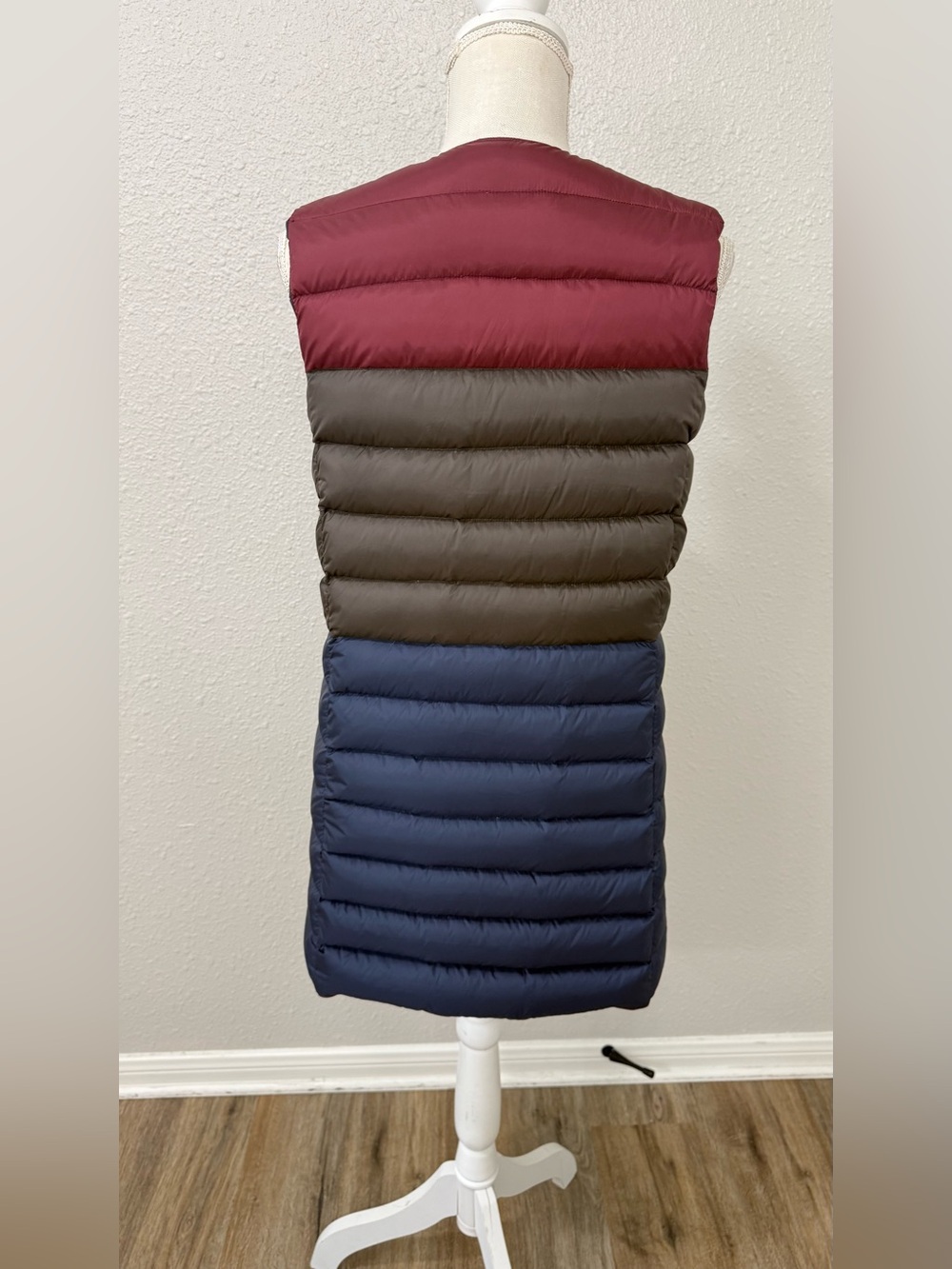 Maliparmi Reversible Long Puffer Vest Women’s 42 Navy Colorblock Lightweight S - Picture 4 of 12